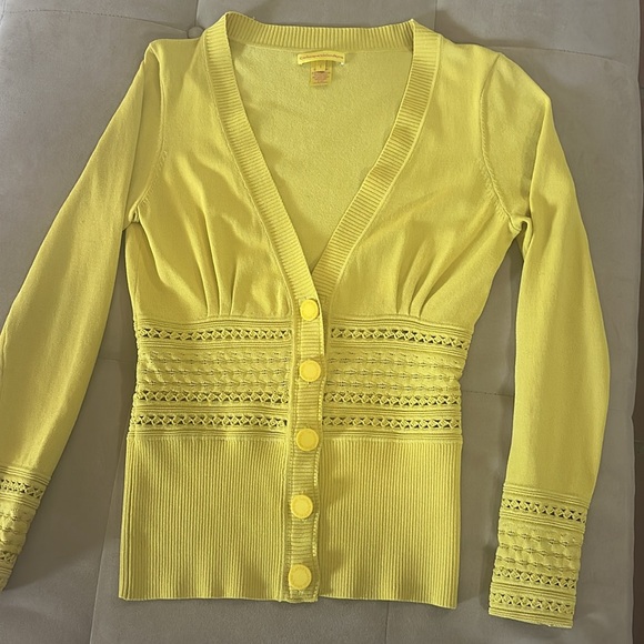Catherine Malandrino dark yellow Cardigan Sweater Lg - Picture 9 of 12